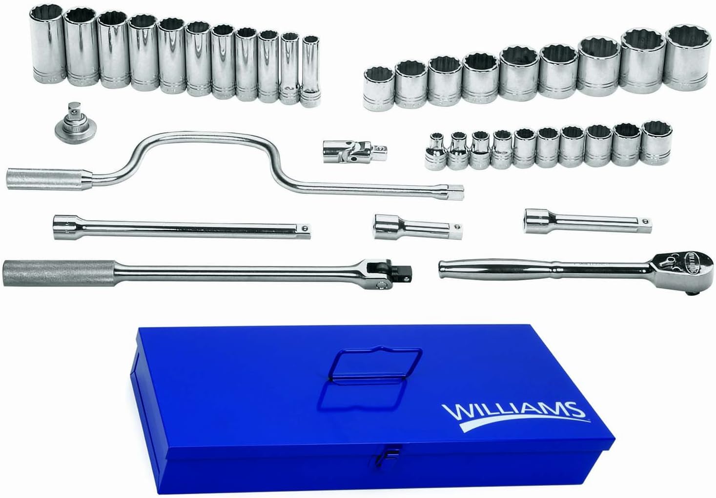 Williams WSS-38F 38-Piece 1/2-Inch Drive Socket and Drive Tool Set