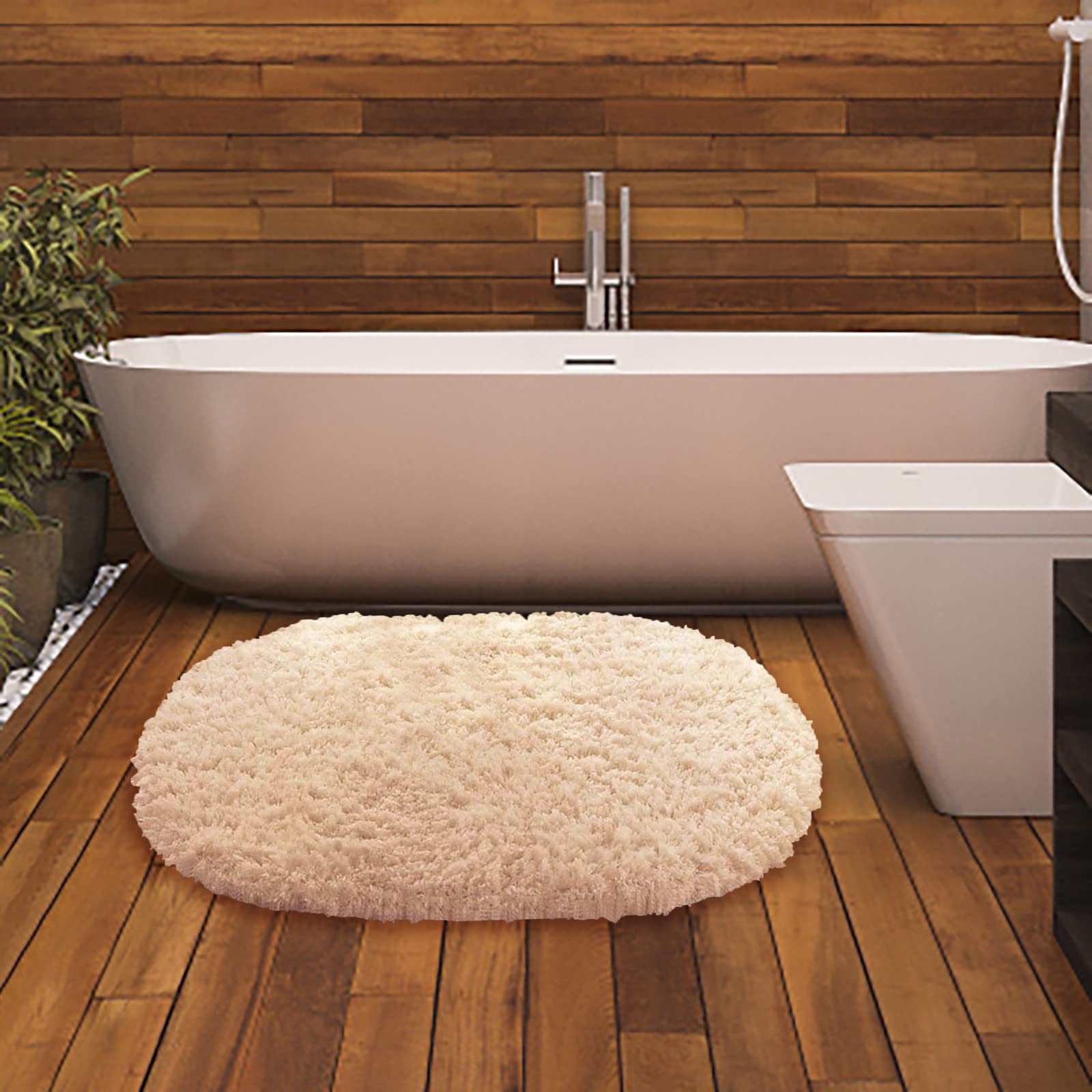 Bathroom Rugs 27x18 Inch Microfiber Extra Soft Non-Slip Absorbent Thick Washable Shaggy Bath Rugs Quick Dry Machine Wash