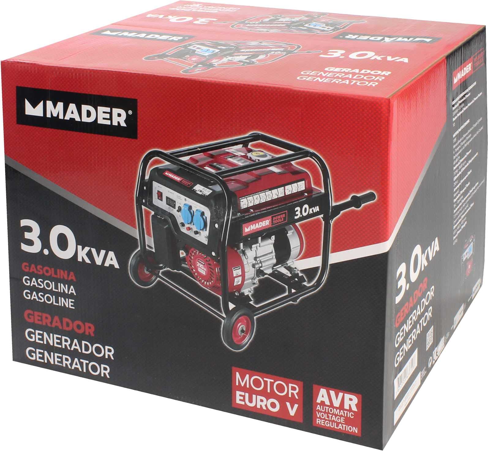 Mader Power Tools 63610 Generador Monofásico, Avr, 3.0Kva, 15L