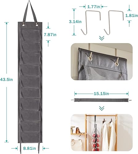 Miniatura 3 de YOUDENOVA Paquete de 2 organizadores de leggings para armario, organizadores colgantes de armario con 20 compartimentos para camisetas, jeans,