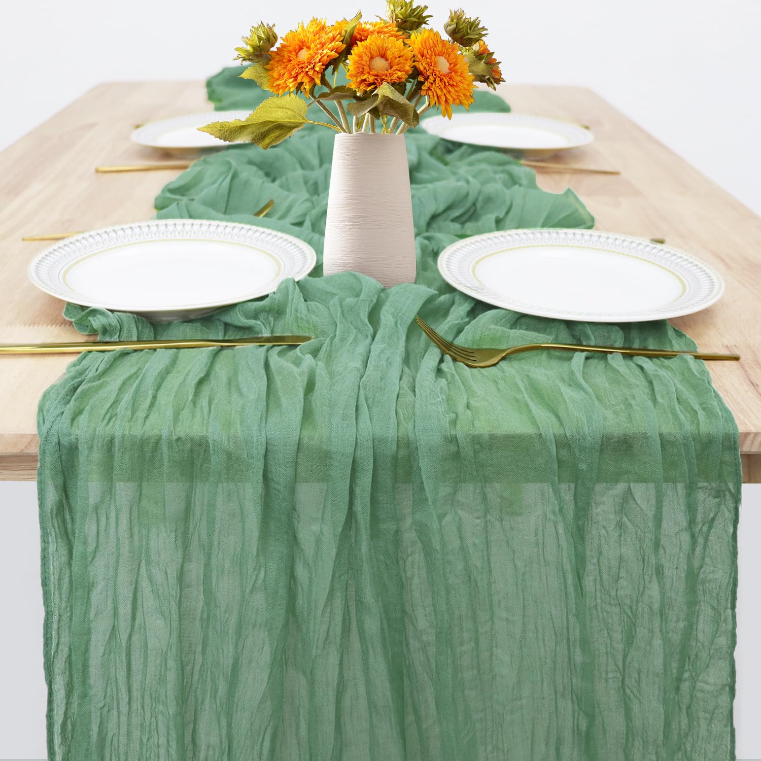 Cheesecloth Table Runner Sage Green Gauze Table Runners