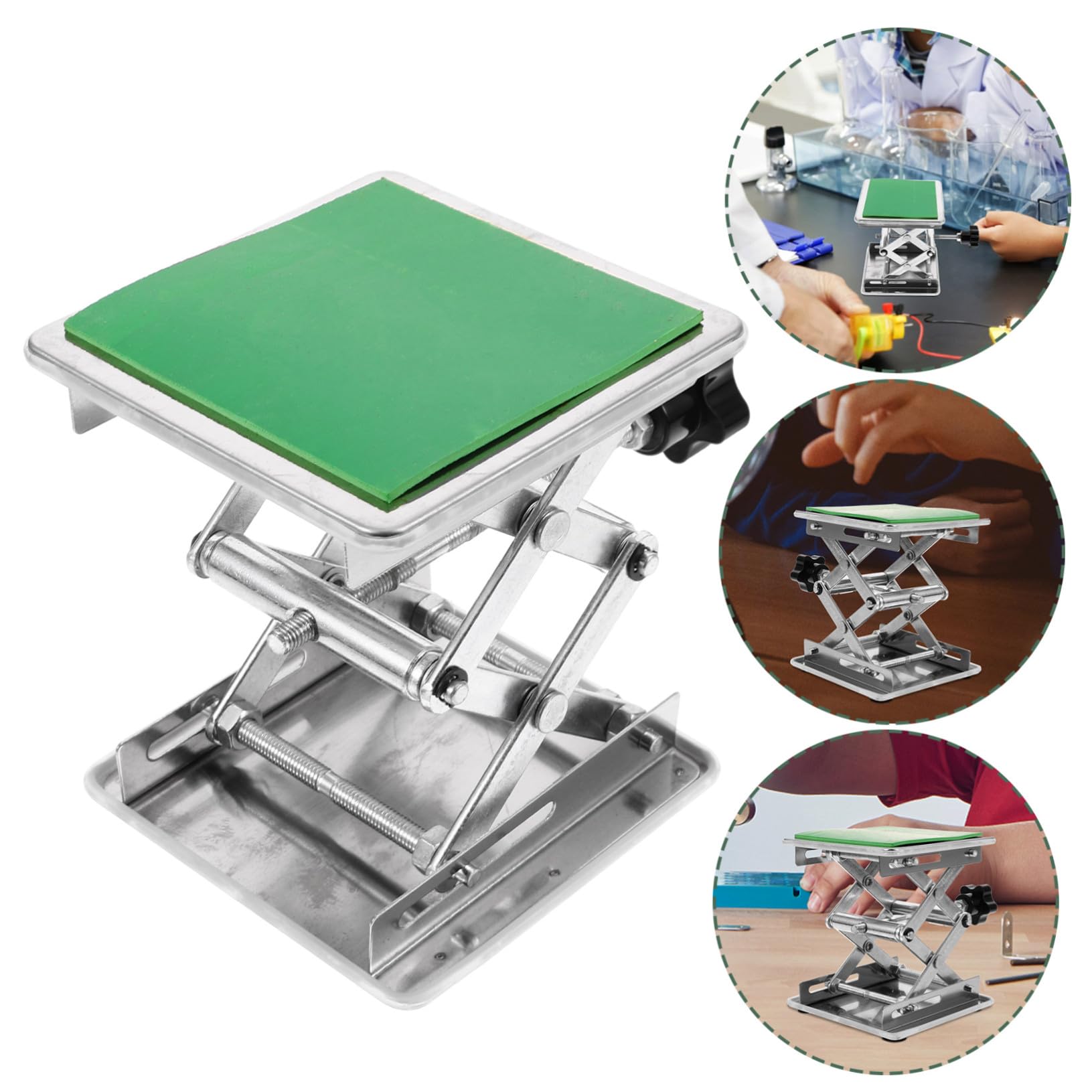 Edelstahl Laborplattform Scherenhebebühne mit Verstellbarer Höhe 7,5-28,5cm für Laboranwendungen Flexibel und Stabil bis 15kg Tragkraft
