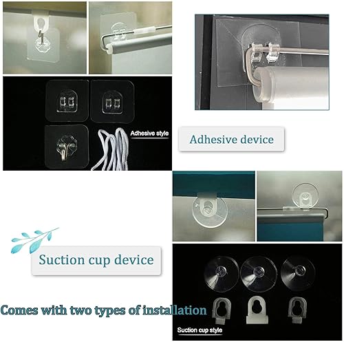 Miniatura 4 de Cortinas opacas enrollables con ventosas, cortina térmica para ventana, cortina enrollable de protección solar temporal, persiana portátil ligera,