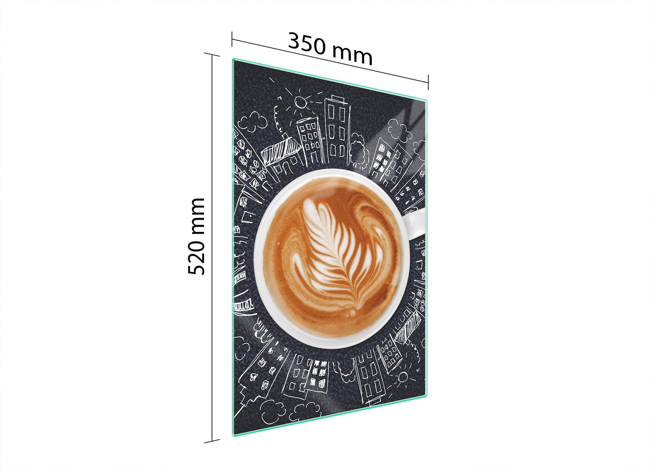 Plaque De Protection Pour Cuisinière Induction - Verre Trempé 4 Mm - 35x52 Cm - Motif Cœur - Anti-éclaboussures, Planche à Découper - 4