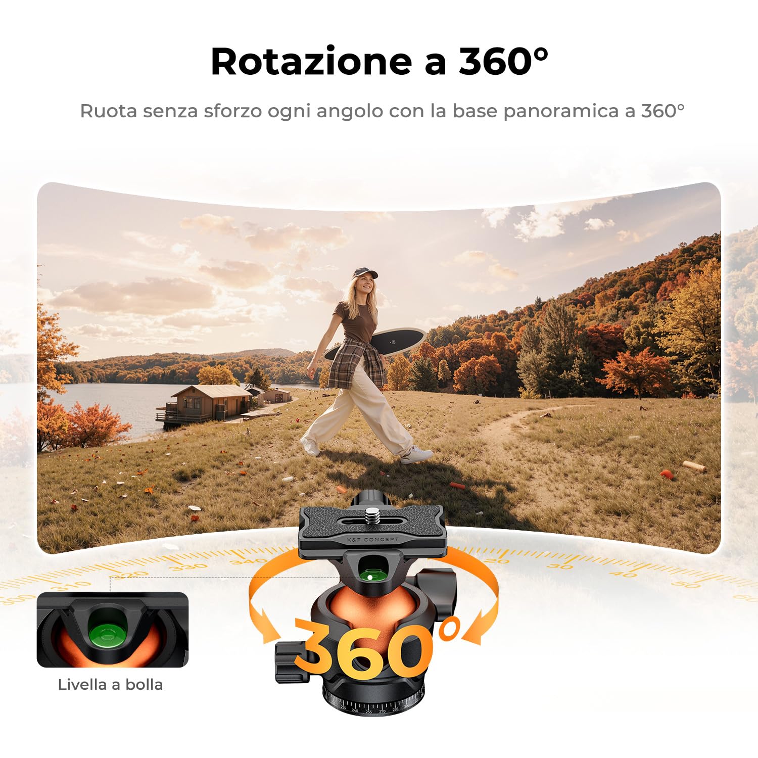 K&F CONCEPT Treppiede Fotocamera e Smartphone 162cm, Cavalletto Fotografico | Treppiedi Per DSLR/Mirrorless/Sony/Canon/Nikon, Portata 10kg, Alluminio con Supporto per Cellulare 2-in-1, A305A1+BH-40