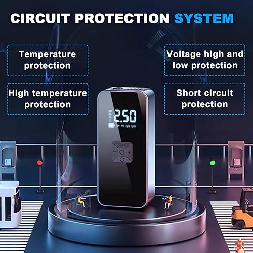 Miniatura 3 de Arrancador de salto con compresor de aire, 14.8 V 8000 A pico de batería portátil de coche, caja de salto de arranque, bomba de aire de 150 PSI,