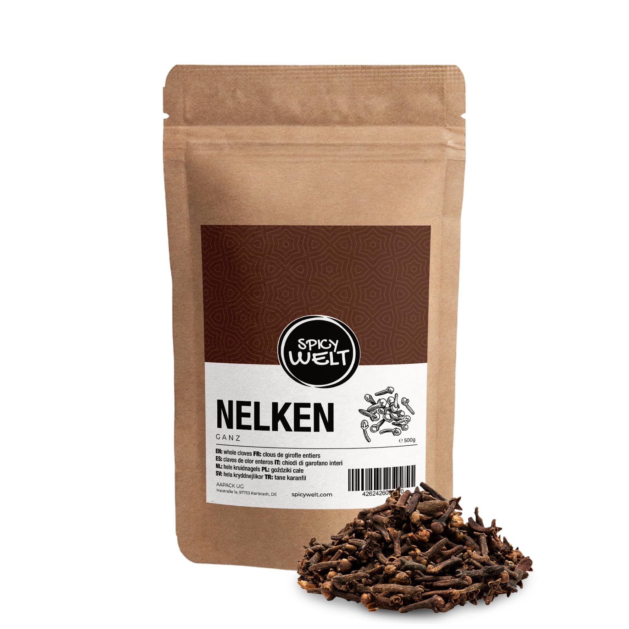 Spicy Welt Clous de Girofle Entiers (500g) – Girofle pour Pot-au-Feu, Pain d'Épices, Infusion & Marinade | Saveur Intense & Boisée | 100% Naturel, Sans Additifs