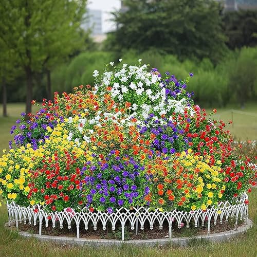 Lucky Snail 6 Pcs Artificial Fake Flowers, Lifelike Plastic Flowers For Indoor Outside Hanging Planter Uv Resistant Home Office Garden Wedding Sidewalk Trim Decor(Multi Colored) #TOP5