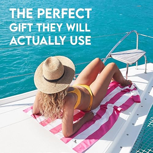 Miniatura 2 de Dock & Bay - Toalla de playa personalizada, secado rápido, sin arena, compacta, ligera, 100 % reciclada, incluye bolsa, estilo Cabana, rosa Phi Phi,
