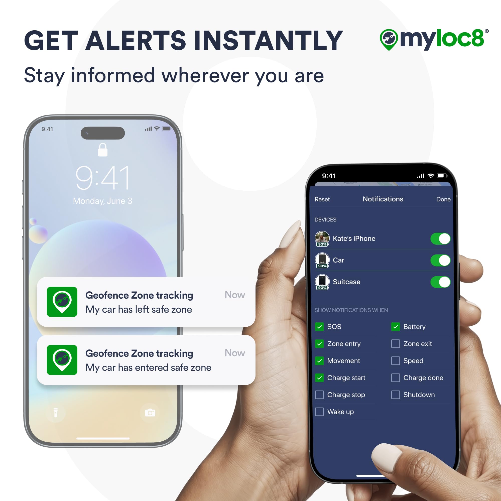 Myloc8 - Localizador GPS universal para vehículos, niños, equipaje, dispositivo de seguimiento GPS de coche con 4G LTE, actualizaciones en tiempo real para camiones, remolques, bicicletas