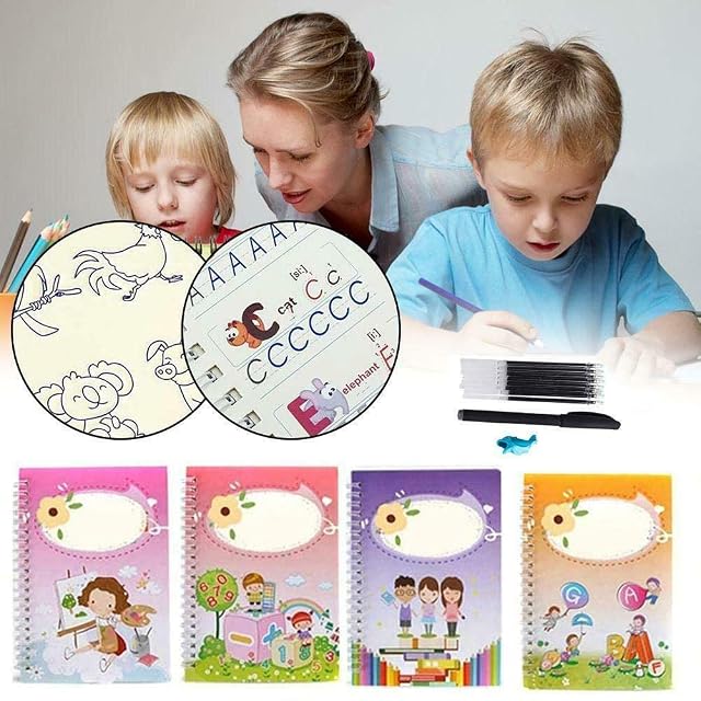 Groove Calligraphy Copybook, Magic Calligraphy That Can Be Reused Handwriting Copybook Set for Kids