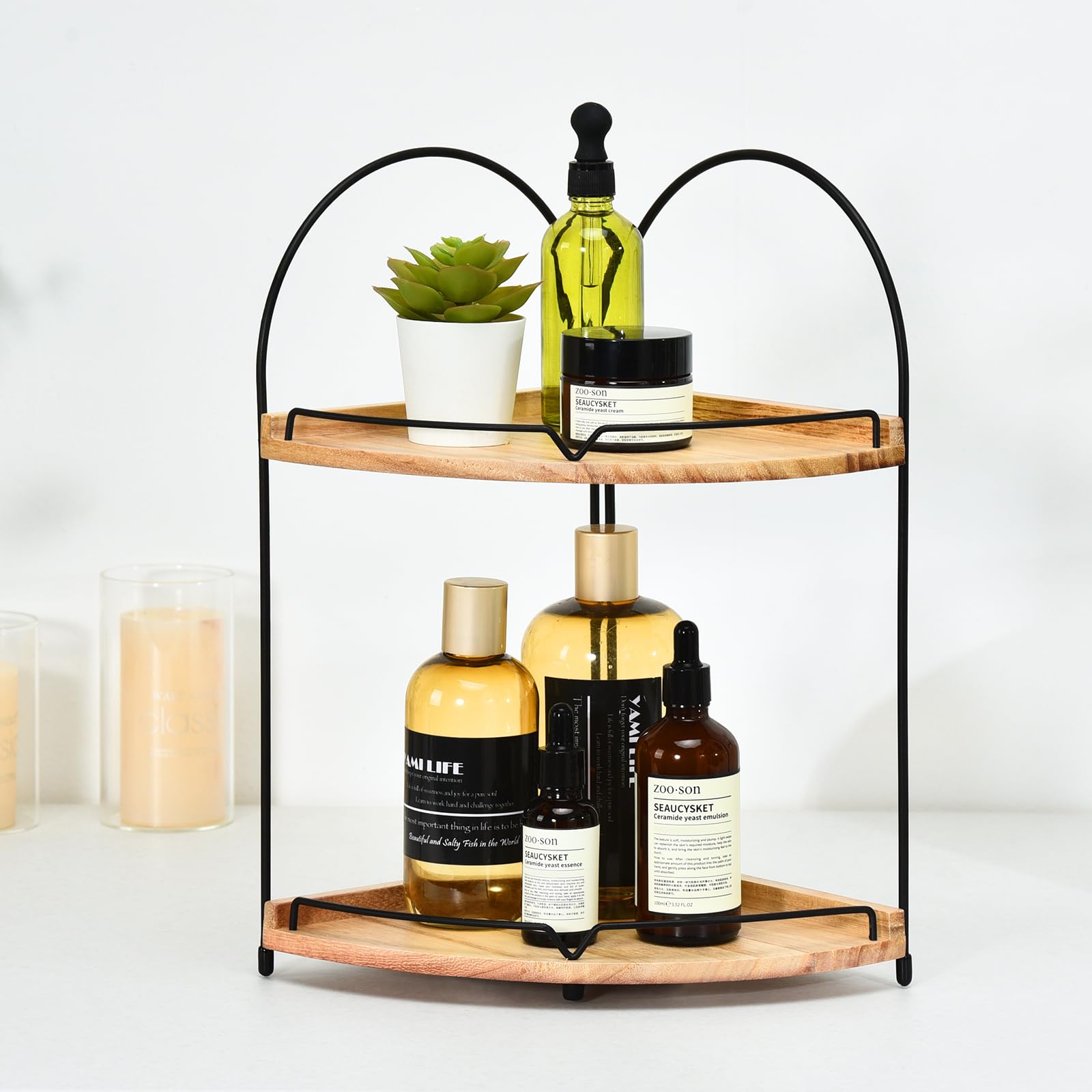 Amazon.com: FairyHaus 2 Tier Bathroom Counter Organizer, Rustic Wood ...