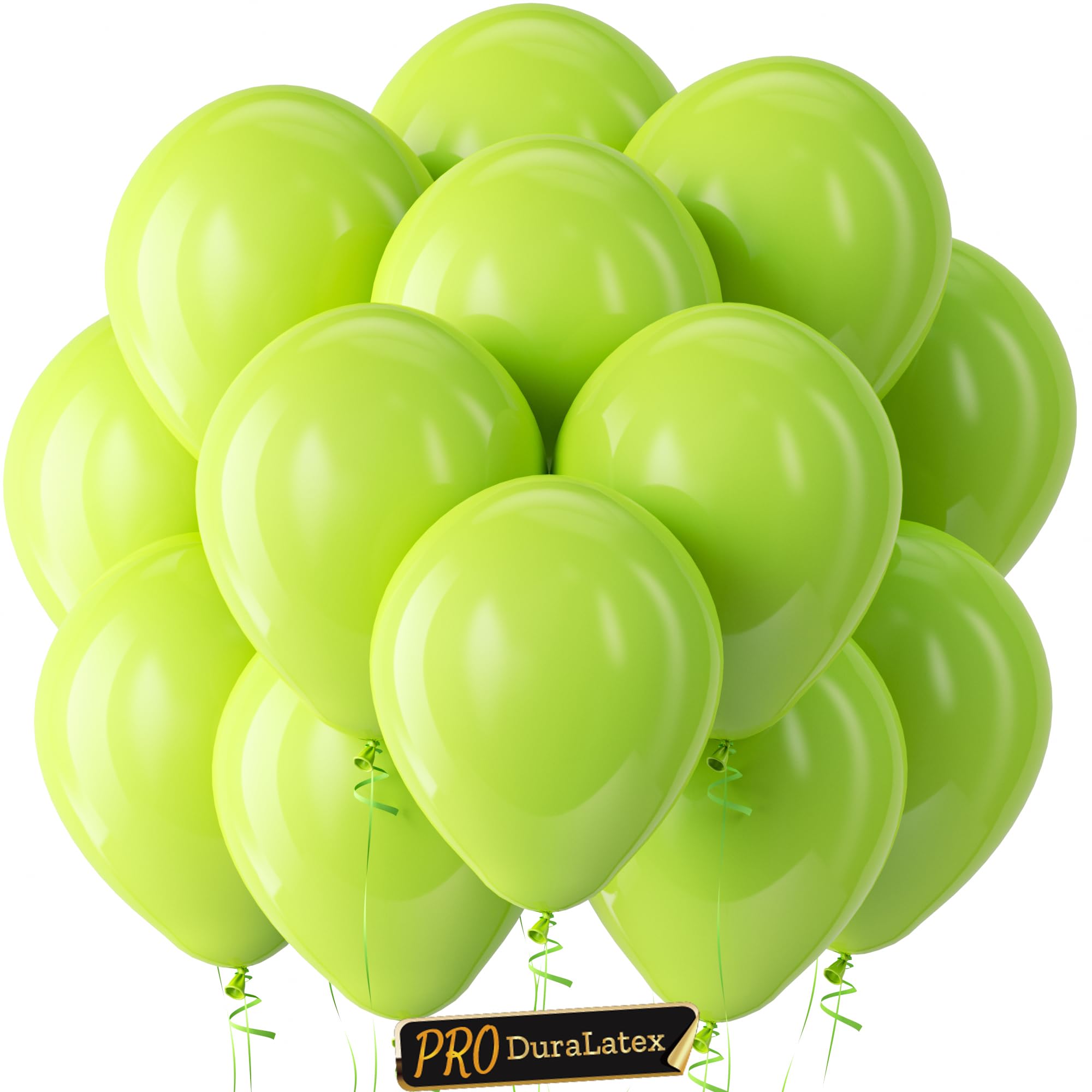 Bezente Pro Duralatex Lime Green Extra-Thick Balloons 100 Pack 12 inch