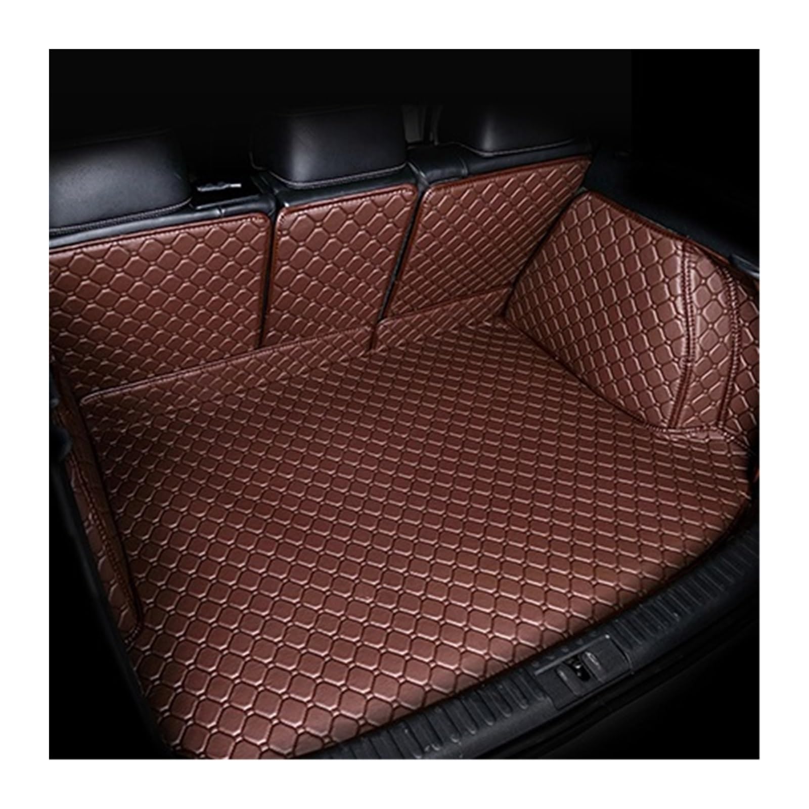 Auto Kofferraum Schutzmatte Leder Kofferraum Matte Für Mercedes Für Benz Für AMG GT 50 2019 4-türige Coupe Cargo-Mat Zubehör Innen Boot(Kaffee,Full Cover)