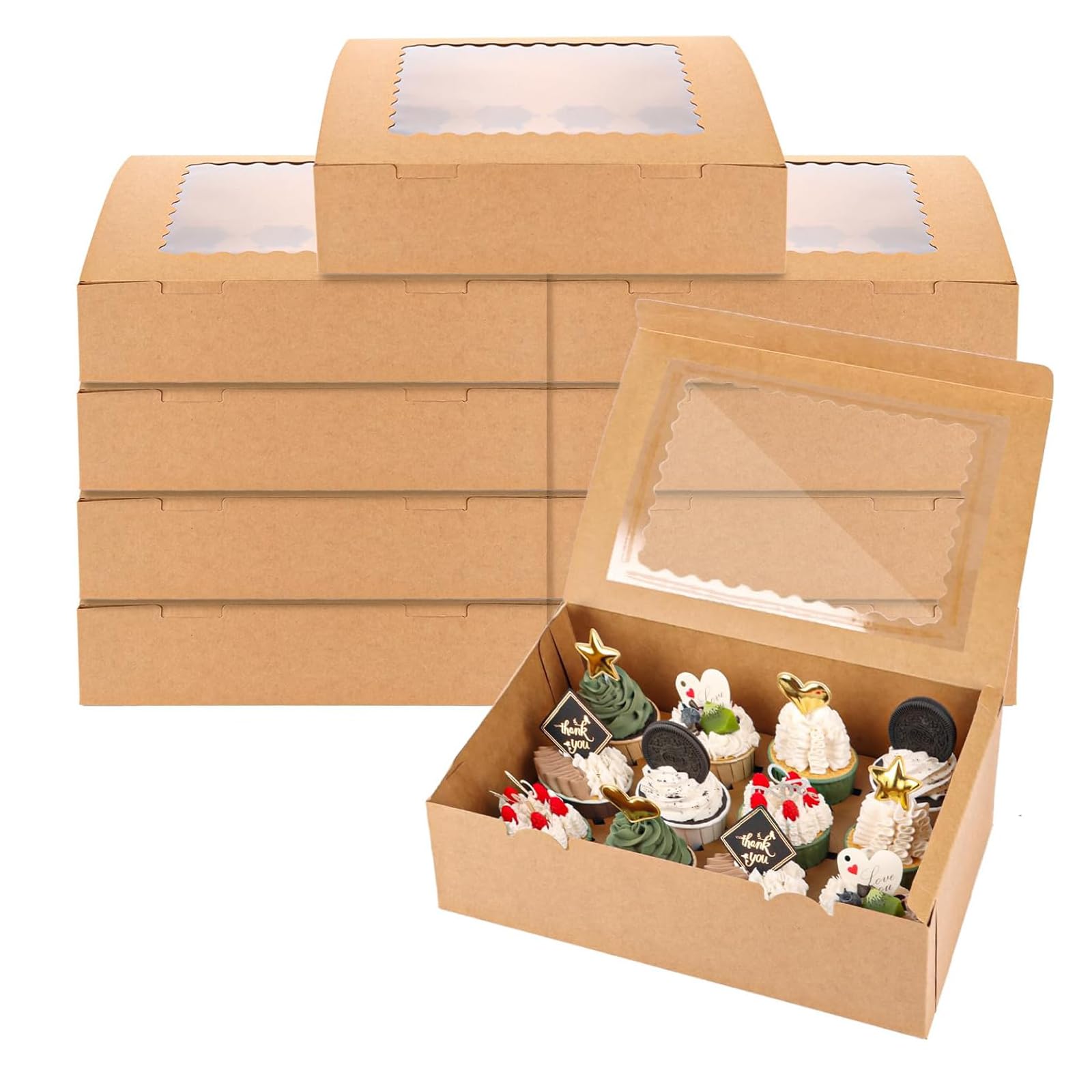 Baker's Dream Box - [10 pack 12x12x16 taartdoos met venster, hoge taartdozen voor tier cakes, geweldig als een bruidstaart doos, 2 tier taartdoos, 3 tier taartdoos, hoge taartdoos voor toppers