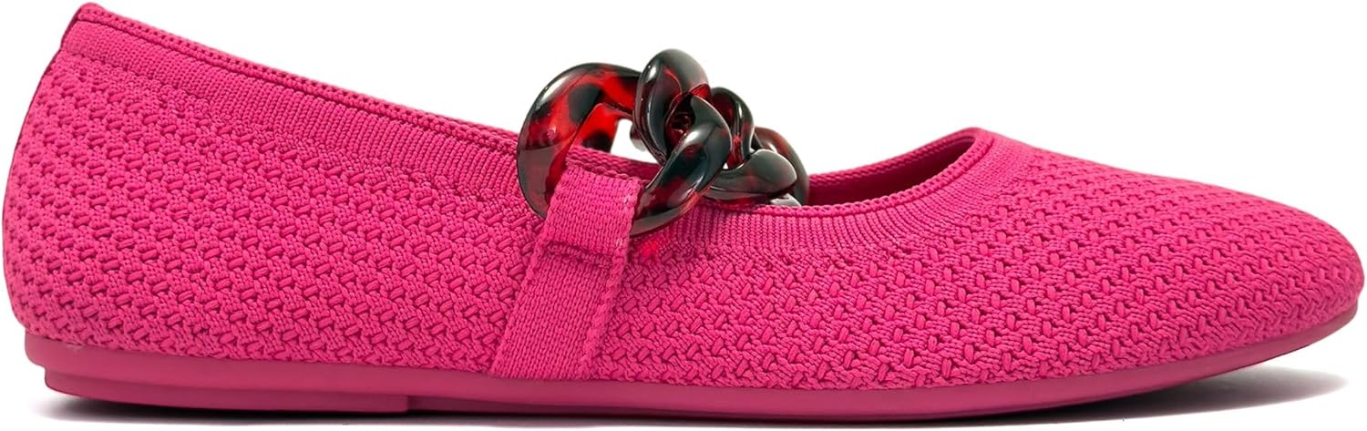 Aerosoles Women's ALANISETTE Knit Flat, Magenta Knit, 7.5 Wide
