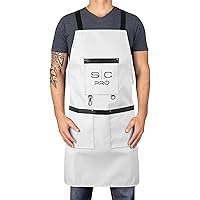 Vista 7 de StyleCraft Delantal de peluquería profesional resistente al agua con correa trasera cruzada y bolsillos