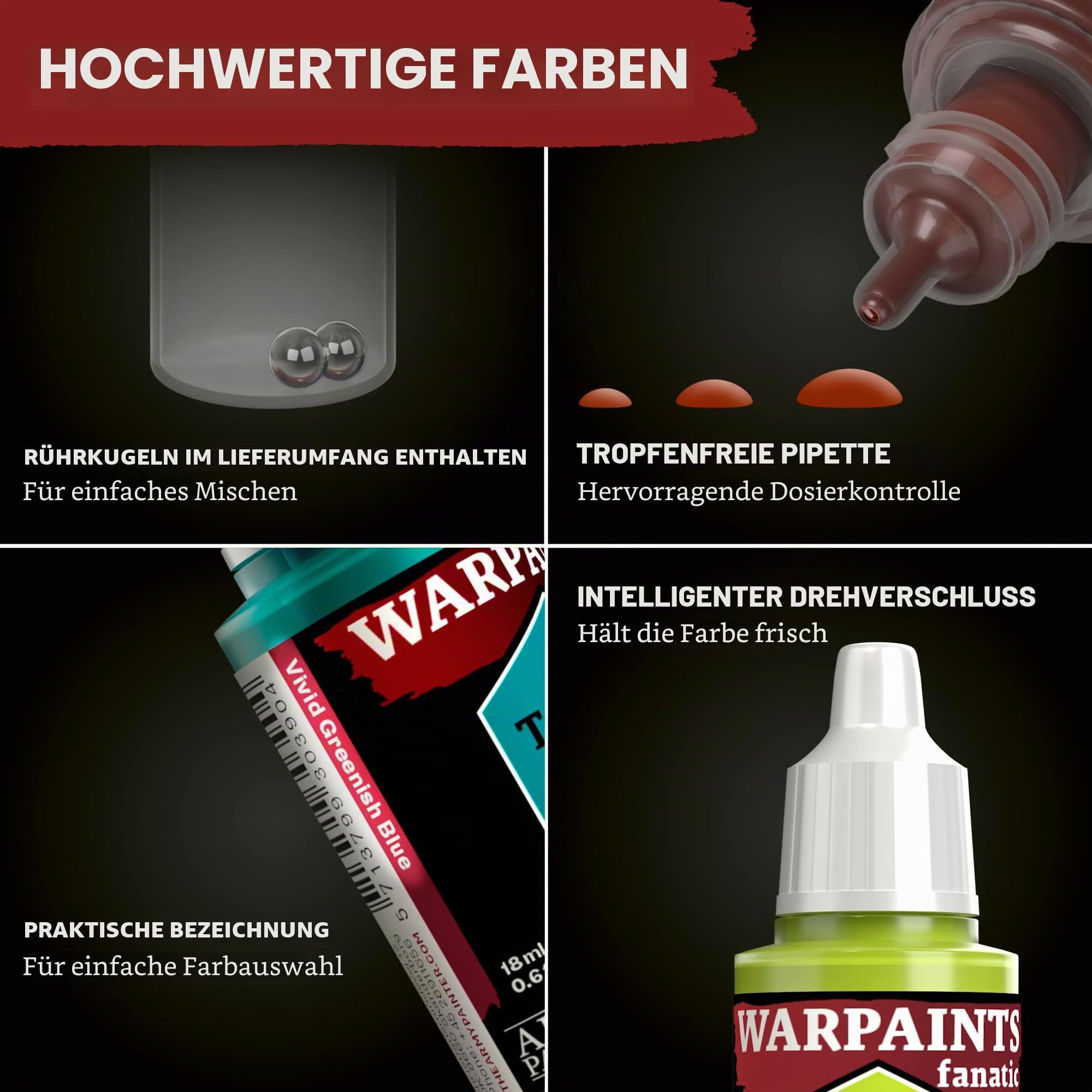 The Army Painter, Warpaints Flexible Triad PLUS+: Olive Greens, 7 x 18 ml Acrylfarben – Hobbyfarbe in Miniaturqualität für Dungeons and Dragons (DnD) & Warhammer Miniaturen