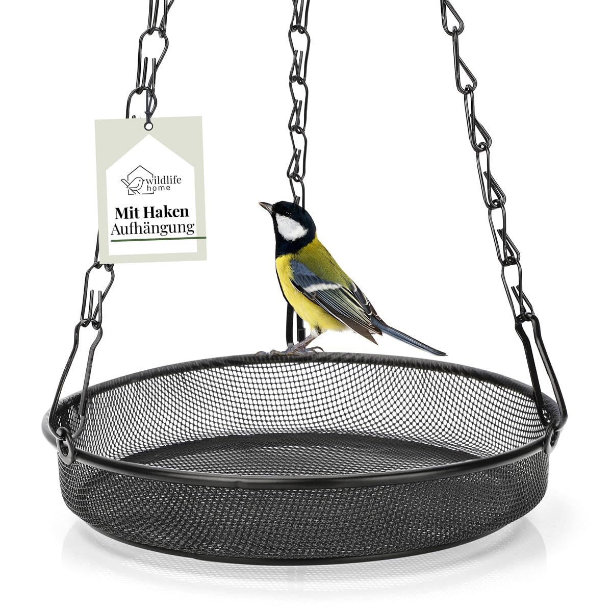 wildlife home Feeder for Mealworms, Bird Feeder for Hanging, Metal Bird Feeder, Bird Feeder for All Year Round for Wild Birds, Garden, Balcony