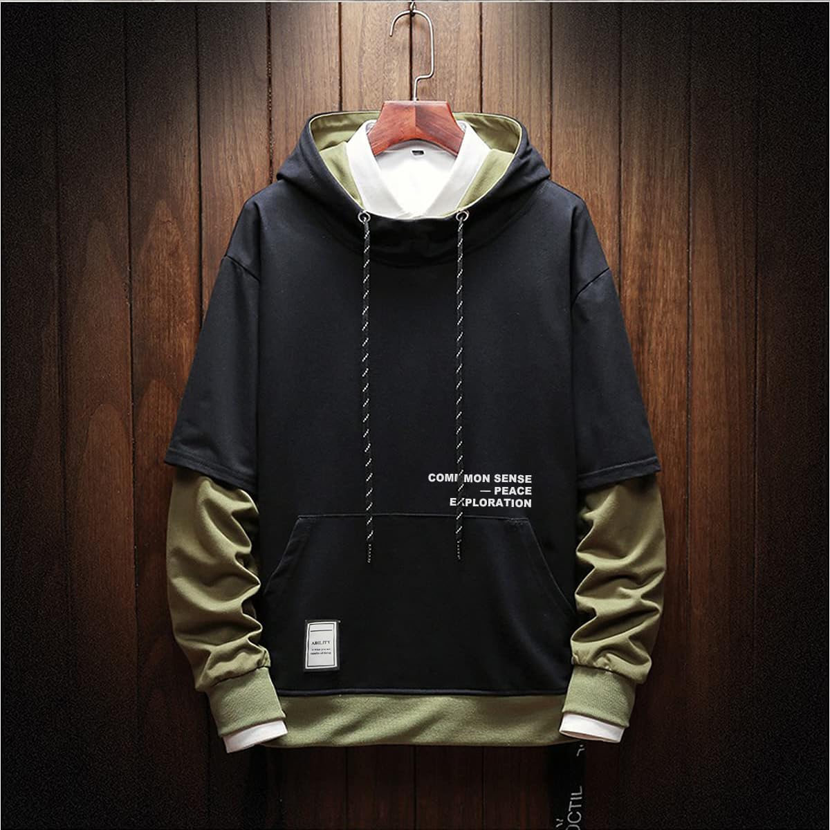 Moshtashio Felpa Uomo con Cappuccio Abbigliamento Felpe Manica Lunga Colori a Contrasto Hoodies Sweatshirt Pullover Tops Autunno Inverno Moda