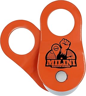 MILINI Snatch Block, Strength Recovery Off-Road Heavy Duty Winches Pulley for Synthetic Rope or Steel Cable, Universal Tackle Block for Truck, Tractor, ATV & UTV (Orange, 10T)