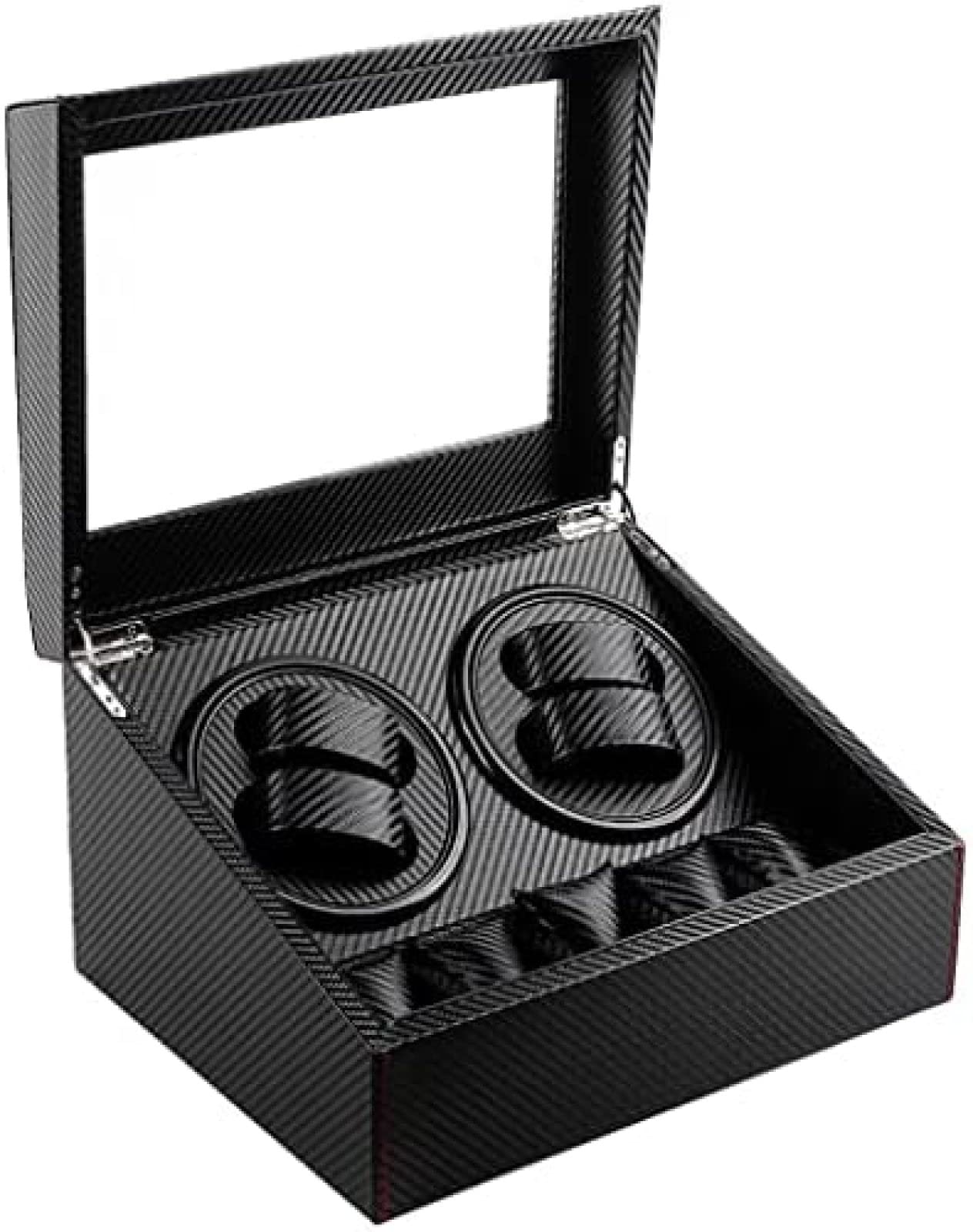 YNBSHGAA Mechanical Watch Rotating Box,Watch Storage Cabinet with Glass Cover,Large-Capacity Watch Box,Birthday Gift for Friends,Black,30.5x17.5x24.5cm