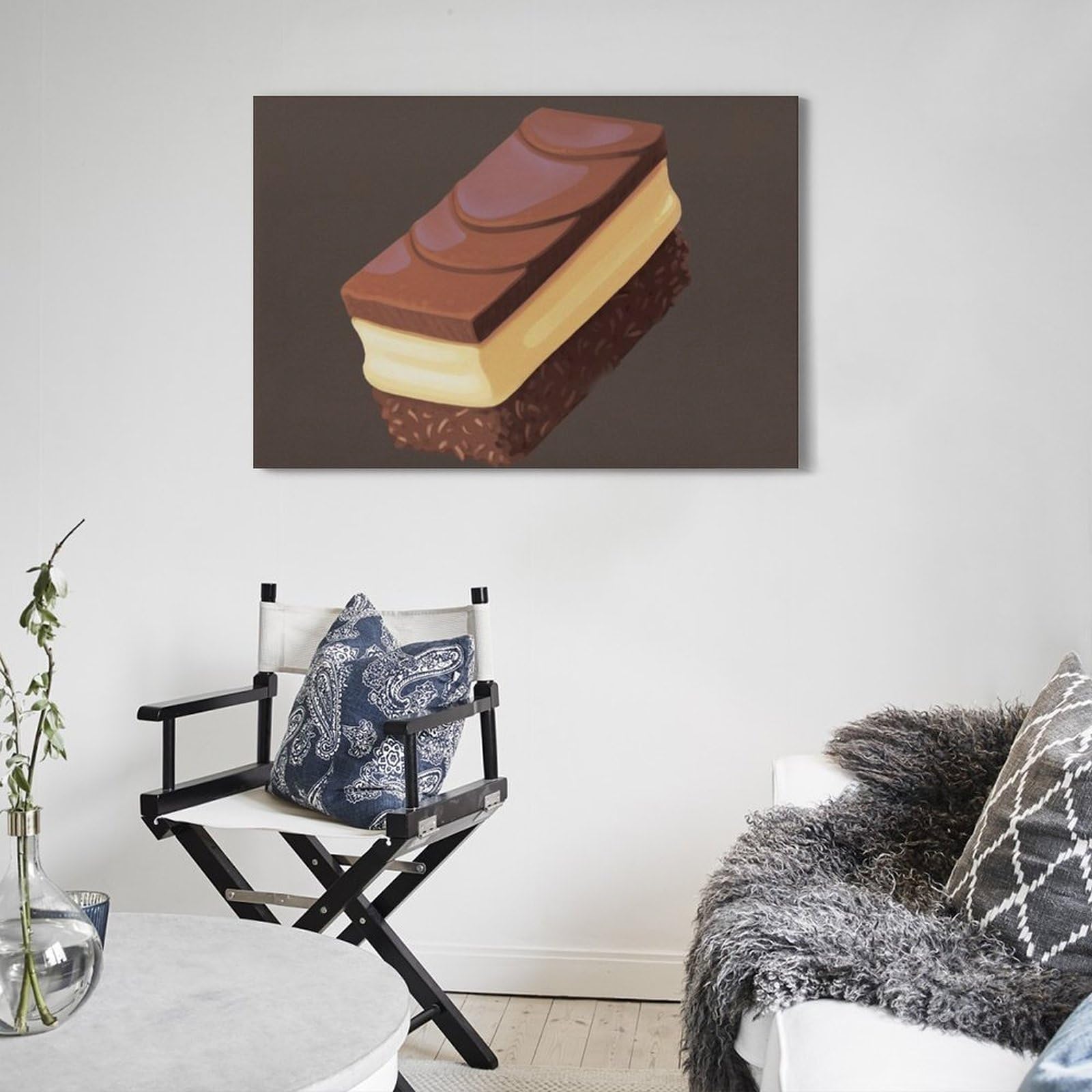 WIZIGM Digital gemaltes, mehrlagiges Schokoladentafel-Poster, moderne Wandkunst, Leinwand, ästhetische Dekoration, Gemälde, 60 x 90 cm, Rahmenstil