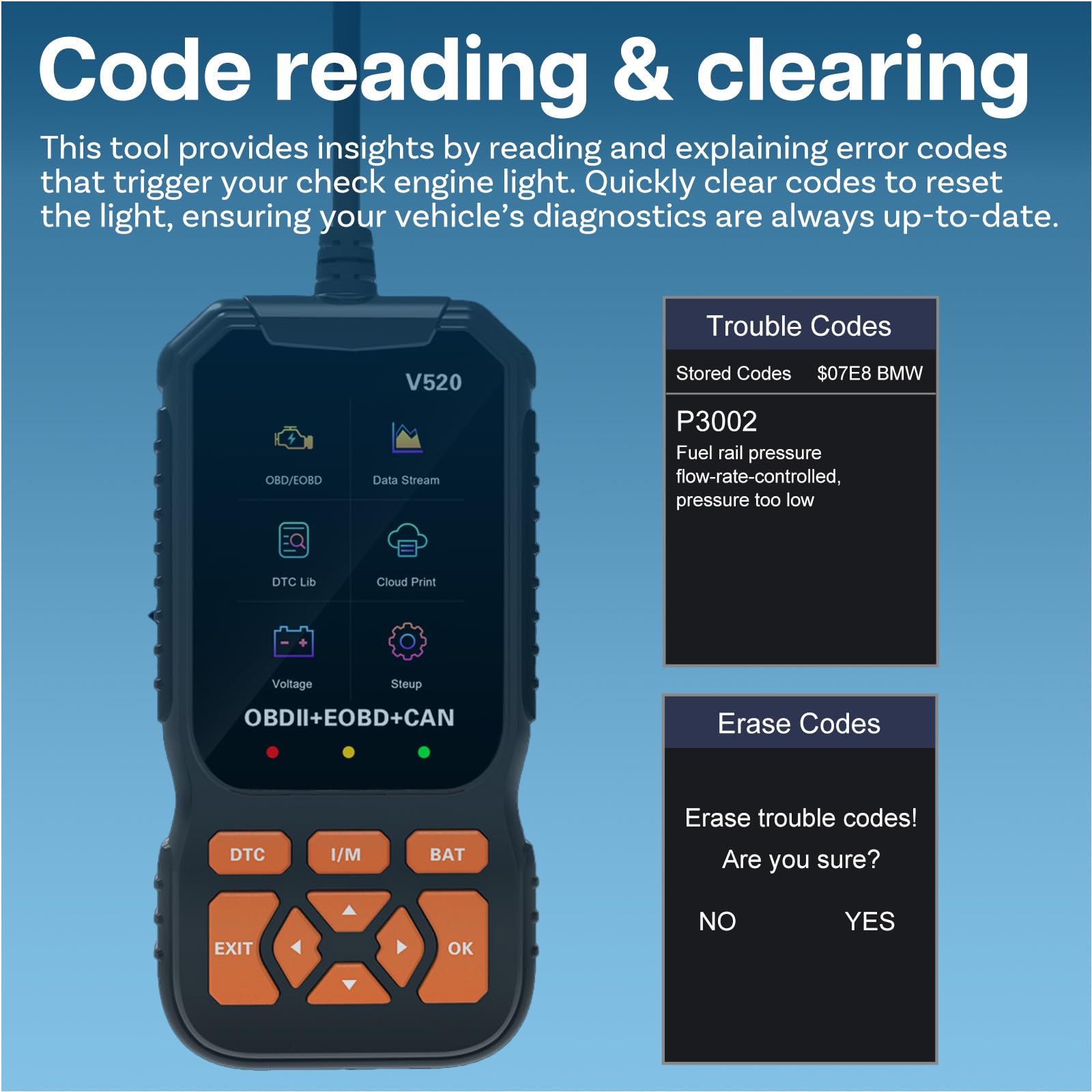 OBD2 Diagnosis Herramienta Diagnóstico por MMOBIEL - Lector Códigos Check Engine con Reset, I/M Readiness, Modo 6/8 y más – Car OBDII/EOBD Diagnosis Lector Código para Coches Aptos al Protocolo OBD2