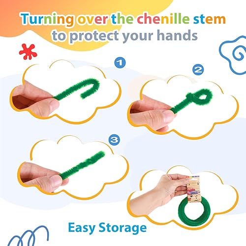 Miniatura 3 de Caydo Limpiadores de tuberías en espiral de color verde, tallos de felpilla de 32.8 pies para niños, proyectos creativos de bricolaje, vacaciones,