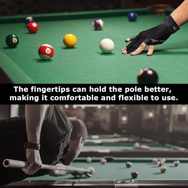 Gants de billard, gants de billard, gants de billard, gants de billard, gants de billard professionnels, gants de piscine réglables, gants de billard respirants pour jeux de carom, snooker, jeux de - 5