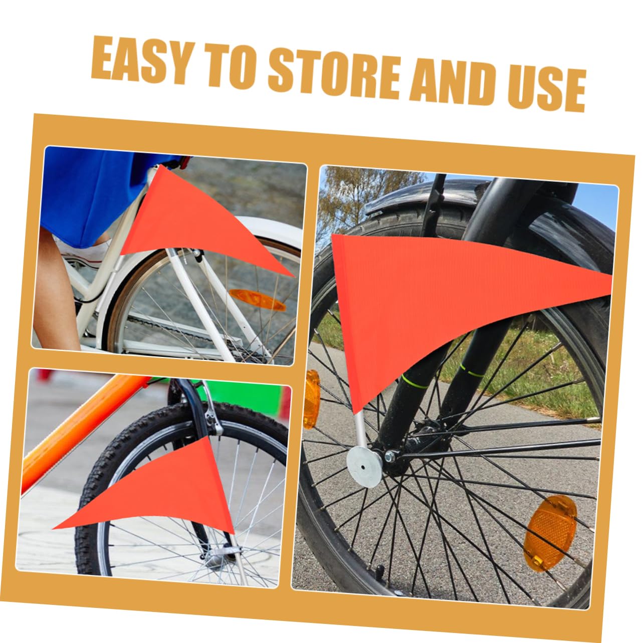 Toyvian Banderín De Advertencia Banderas Reflectantes De Seguridad Banderas De Seguridad para Bicicletas Bandera para Bicicleta De Polivinilo Naranja 5 Piezas X 4