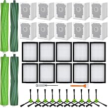 Replacement Parts for iRobot Roomba i7 i7+ i3 i3+ i4 i4+ i6 i6+ i8 i8+ E5 E6 E7 J7 J7+ Combo i5 i5+ J5 J5+ J6 J6+ J8 J8+ 4 Multisurface Rubber Brushes 10 Filters 10 Dust Bags. 10 side brushes 10