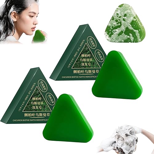 Miniatura 11 de Nature Triangle - Barra de champú Nature Seven Green Soap Champú, barra de champús Usman Grass, espuma rica, apto para viajes para todo tipo de S3