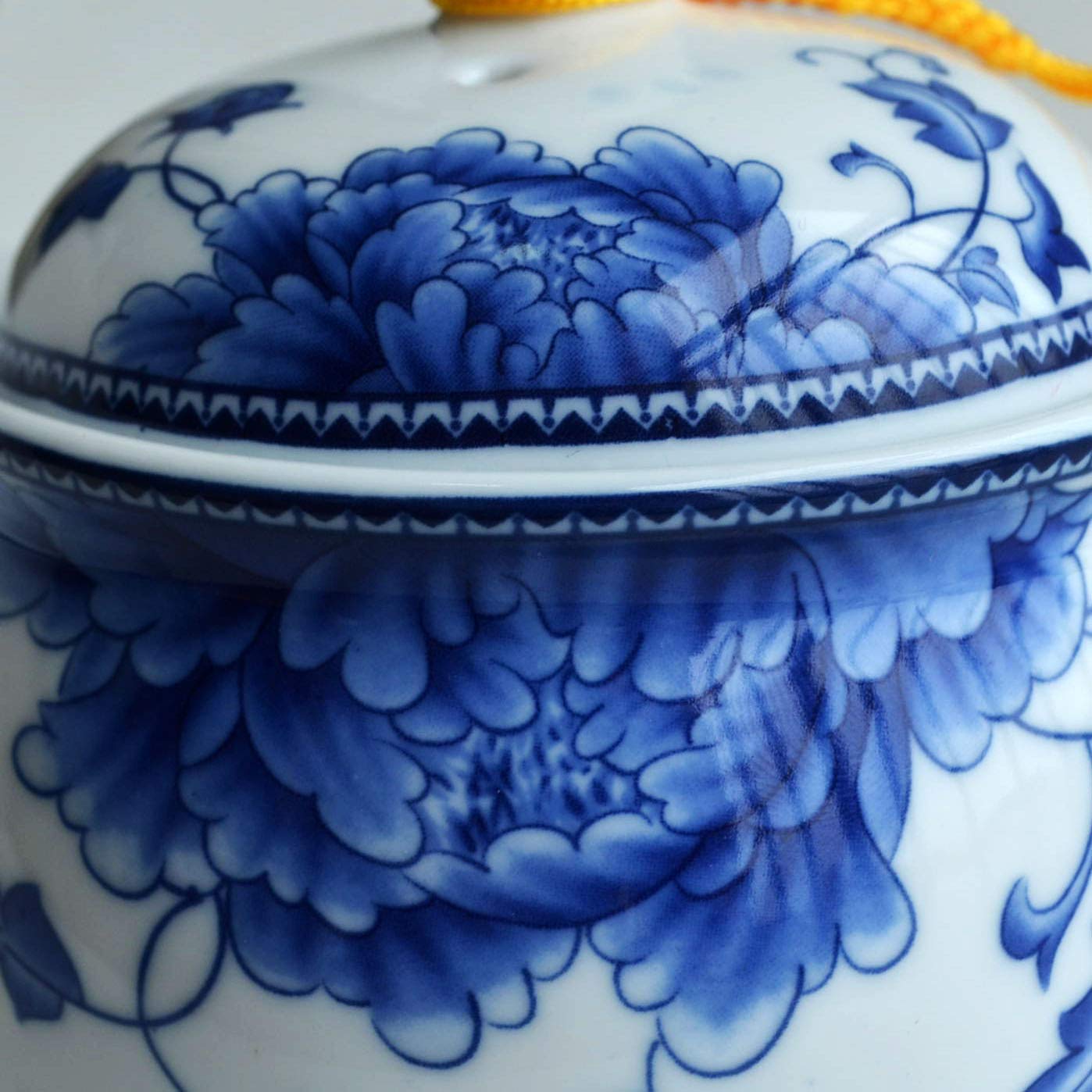 Tetera de 350 m de porcelana azul de porcelana de acero inoxidable para filtración, infusor de té
