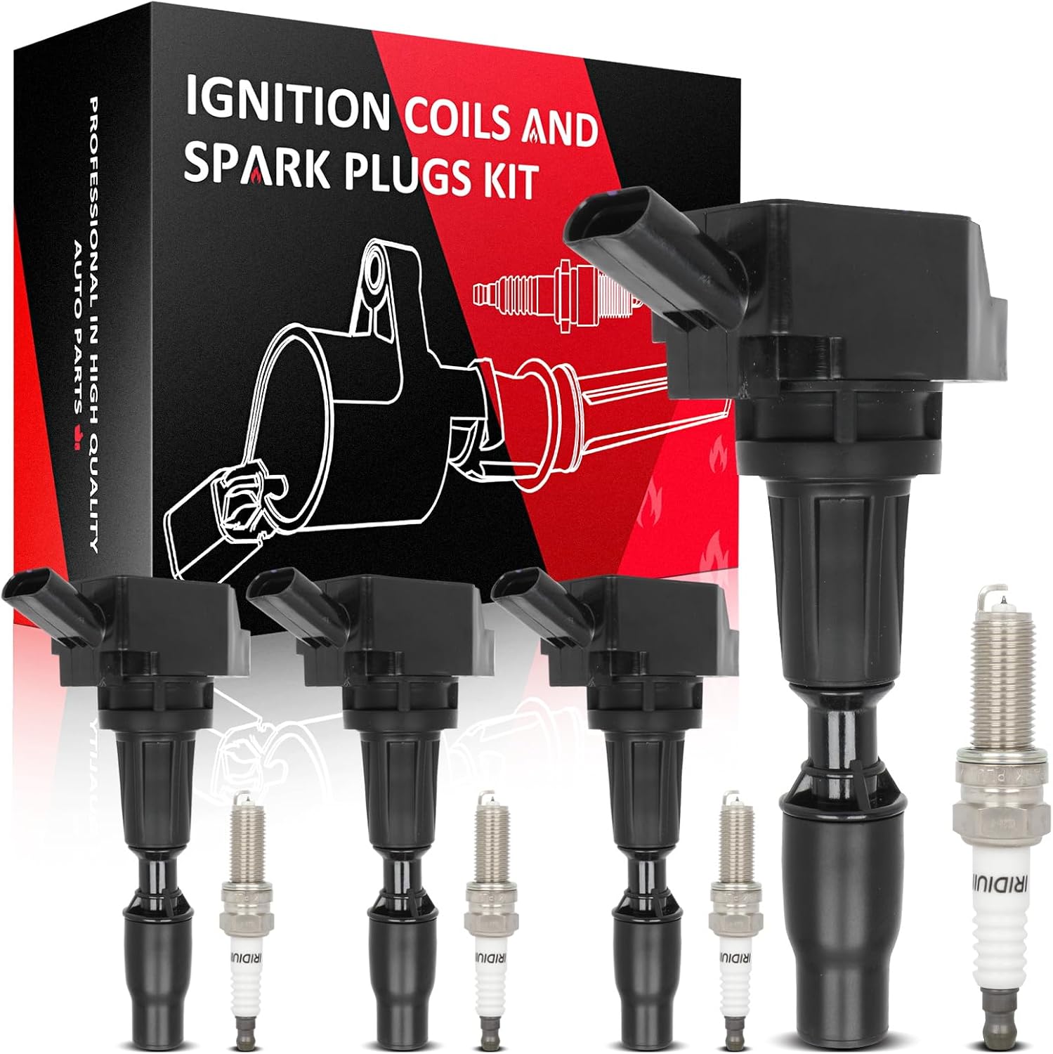 SCITOO Ignition Coil suitable with, for Hyundai Sonata 2015-2019, Santa Fe Sport 2016-2018, Tucson 2018-2020 & for kia Optima 2016-2020, Sorento, Sportage, Rondo,Pack of 4,UF764