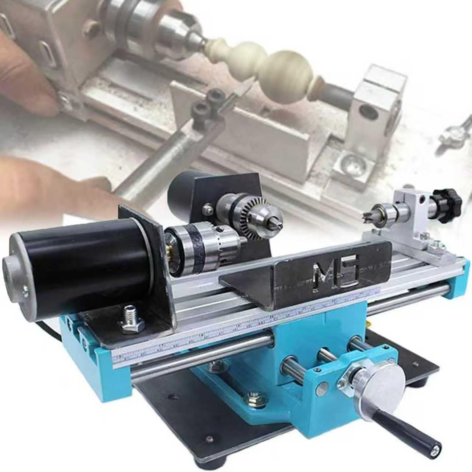 Micro tornio metallico 7000 giri/min, fresatrice ad alta precisione da 400 W, sette velocità, doppio cuscinetto, lunghezza di lavoro 13 cm, diametro 5 cm per la lavorazione di parti di precisione