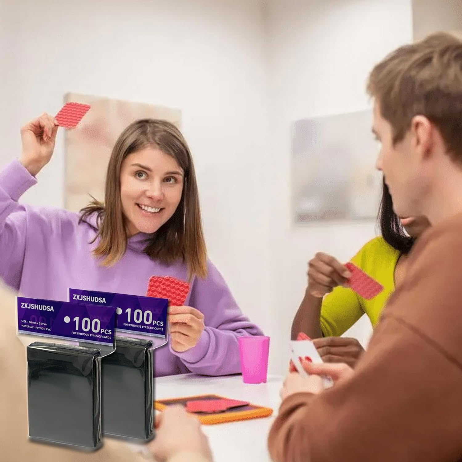 200pcs MTG Card Sleeves, Black Matte Card Sleeves Magic Cards, Protect All Your Trading Cards, for Sports Cards Football Cards Game Cards, 66 x 91 mm