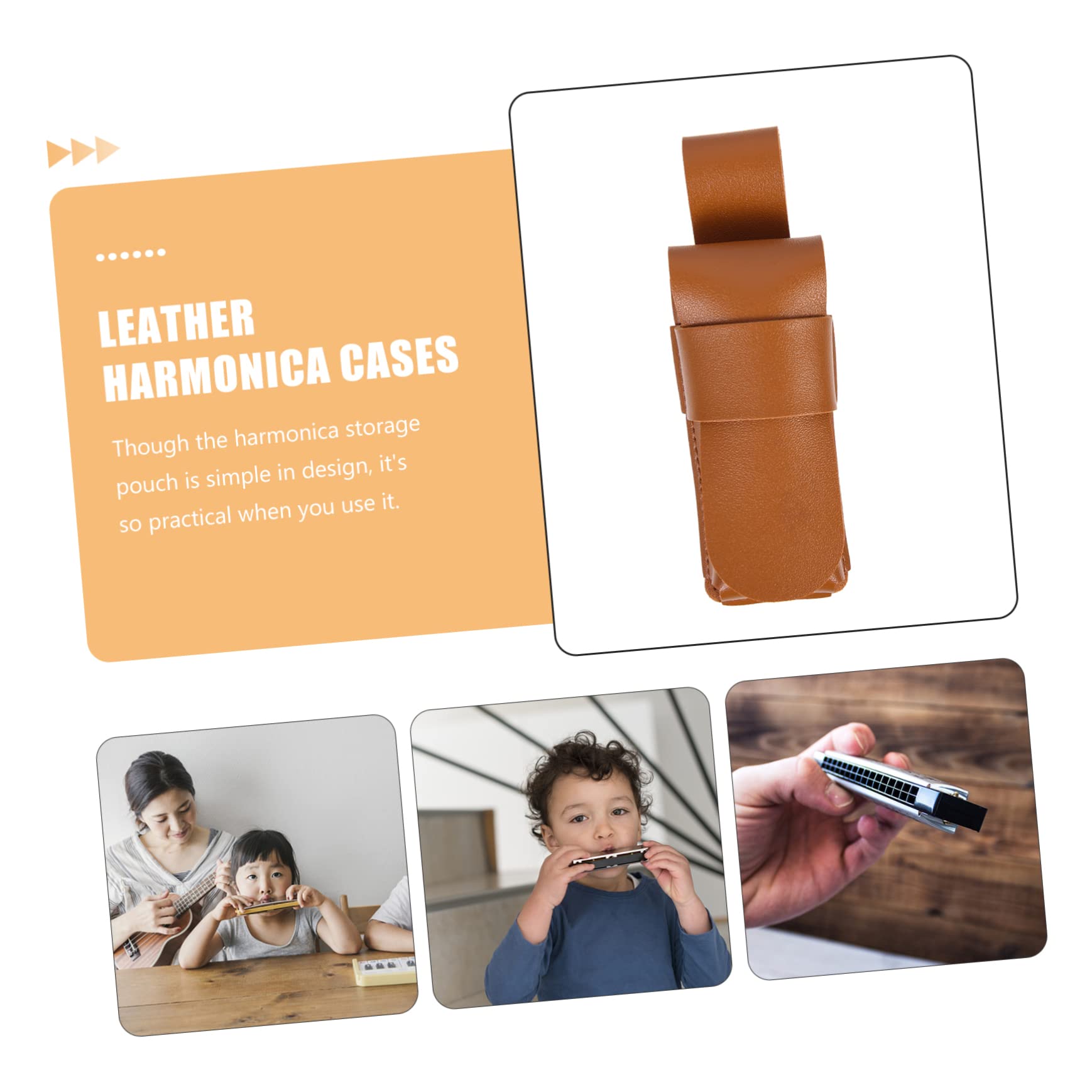Estuche De Cuero Para Armónica De Funda Protectora Para Armónica Para Viajar y Almacenamiento