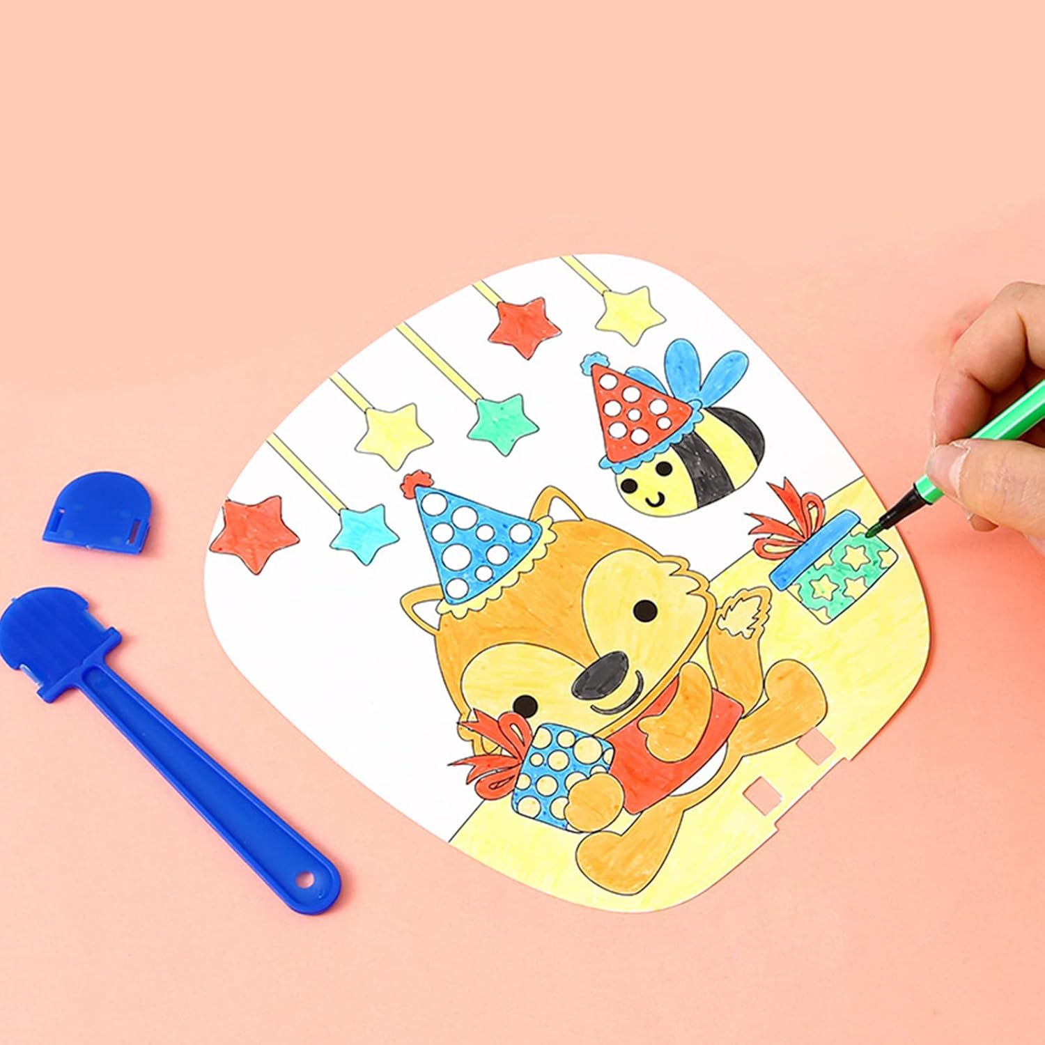 100 PCS Blank Fans Handheld Double Sided Paddles DIY Paper Fans with 100 PCS Blank Cardboard and Plastic Handle Auction Answer Paddles for Crafting Classroom Voting Painting Celebration and Wedding