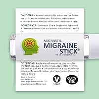 Vista 3 de Basic Vigor Migrastil Original Migraine Stick, Extra Strength Migraine Stick Bundle, Migraña de enfriamiento rápido, soporte para dolor de cabeza