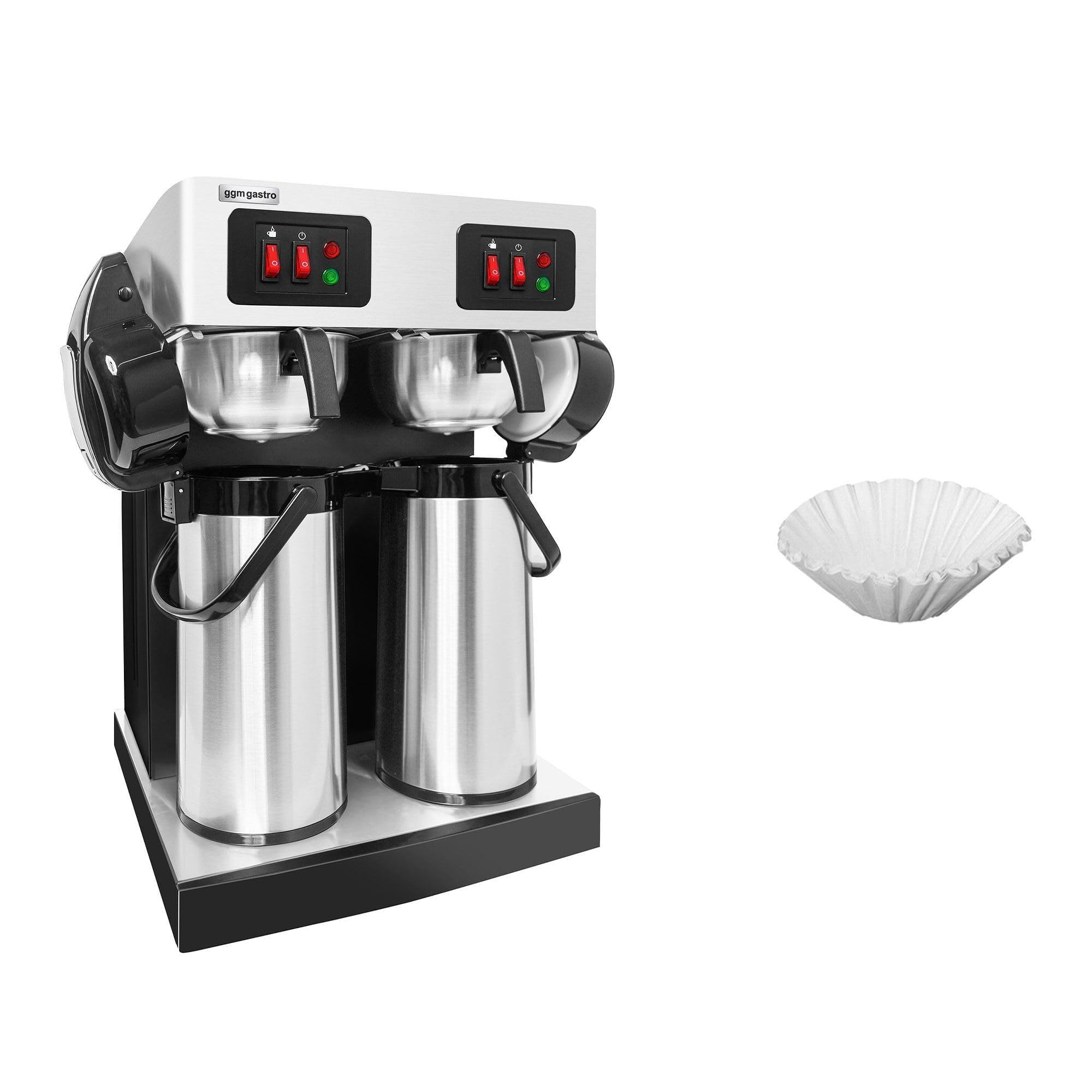 GGM Gastro FKMT22D Filter Coffee Machine with dimensions labeled