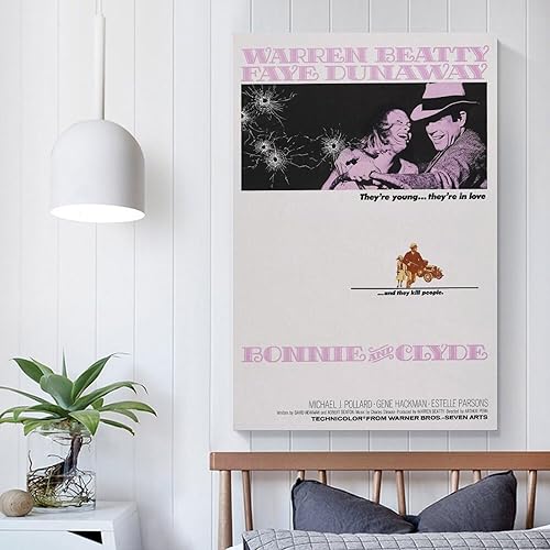 Miniatura 5 de Bonnie And Clyde Movie Warren Beatty Faye Decor Wall (12) Lienzo Pintura Póster de arte de pared para dormitorio, sala de estar, decoración de 20 x