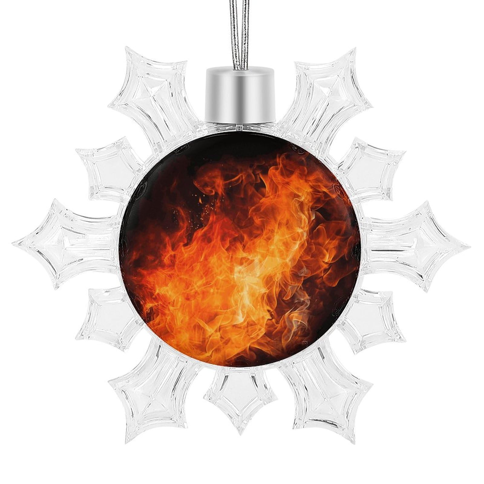 Roaring Flame Snowflake Decorations, Winter Snowflake Ornaments Christmas Party Decorations Christmas Tree Decorations for Xmas Tree Winter New Year Party Supplies