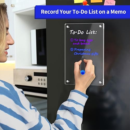 Miniatura 2 de AITEE Calendario magnético acrílico para refrigerador, 8 x 12 pulgadas, calendario transparente de borrado en seco, pizarra blanca para refrigerador