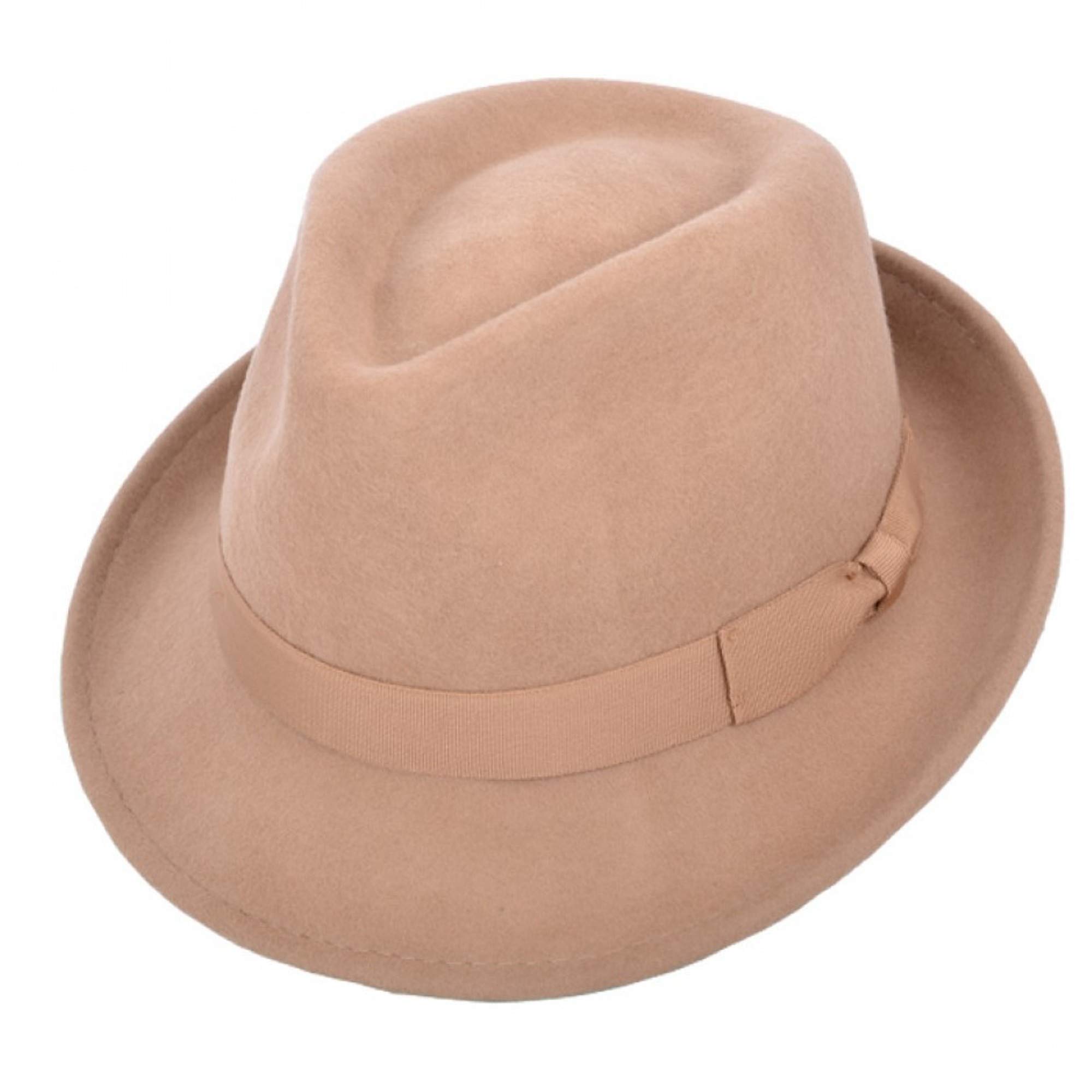 viz-uk wear Gents Crushable Wool Felt Trilby Hat With Ribbon Band