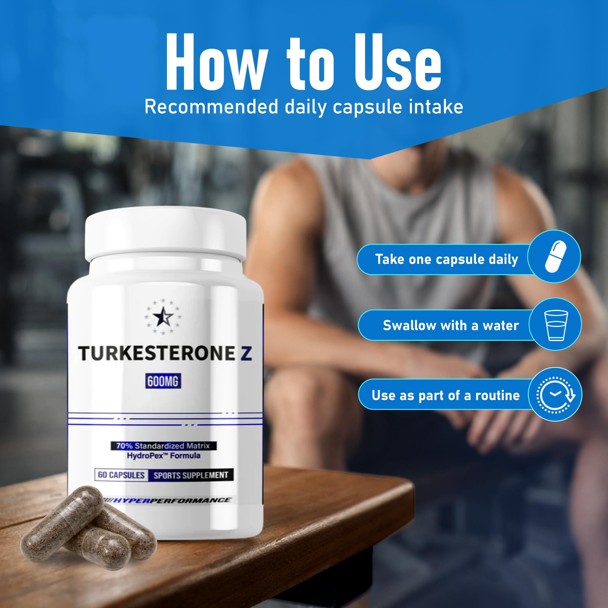 Turkesterone Supreme 70% with HydroPex™ - 60 V-Capsules (600mg) - Apex®