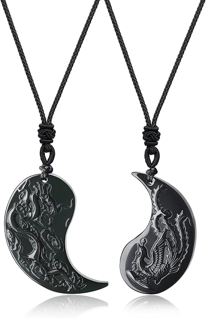 COAI Dragon Phoenix Yin Yang Pendant Necklaces for Couples