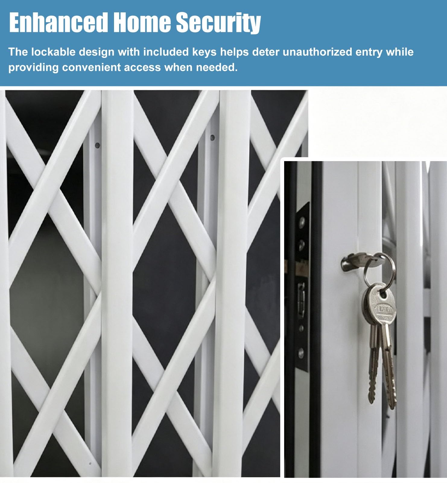 Rejas para Ventanas Barras de Seguridad Extensibles para Ventanas | Reja Plegable de Puerta y Ventana de Aluminio Altura de 60 80 100 120 150 200 210 cm, Protector Extensible Plegable de Ventan
