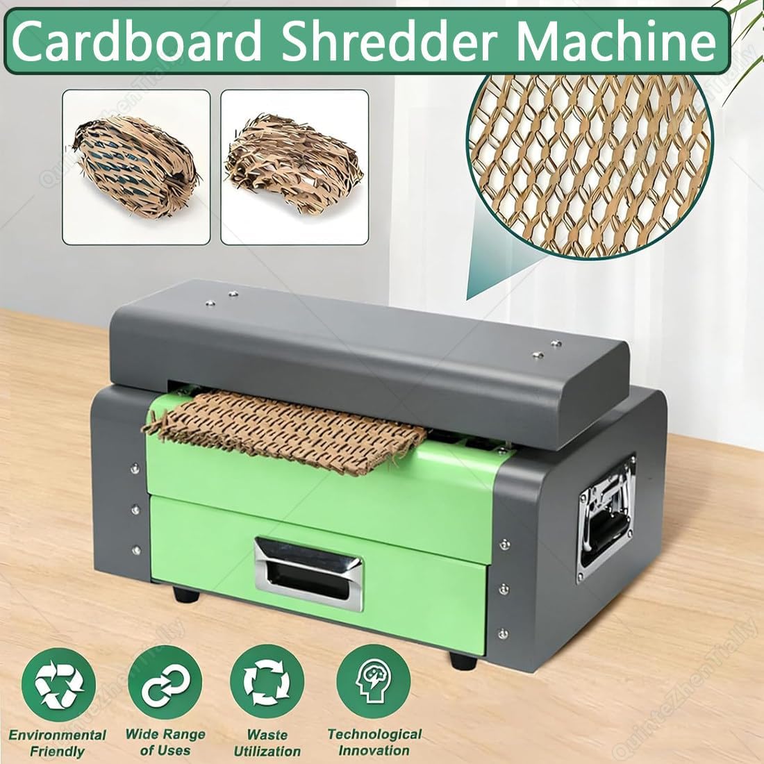3m/Min Honeycomb Paper Padding Equipment,Cutting Machine Corrugated Boxes,Cardboard Shredder,Crushing Speed 3 M/Min,for Small Businesses Express Packaging