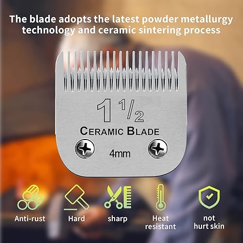 Miniatura 2 de Paquete de 2 cuchillas de cerámica de repuesto desmontables profesionales, tamaño 1-12, longitud de corte 532 pulgadas, 0.157 in, compatible con